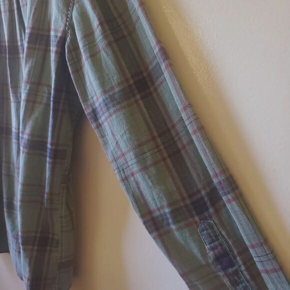 Gap Mens XL Green Twill Plaid Button Down Long Sleeve Cotton Comfort Outdoor - Picture 11 of 12